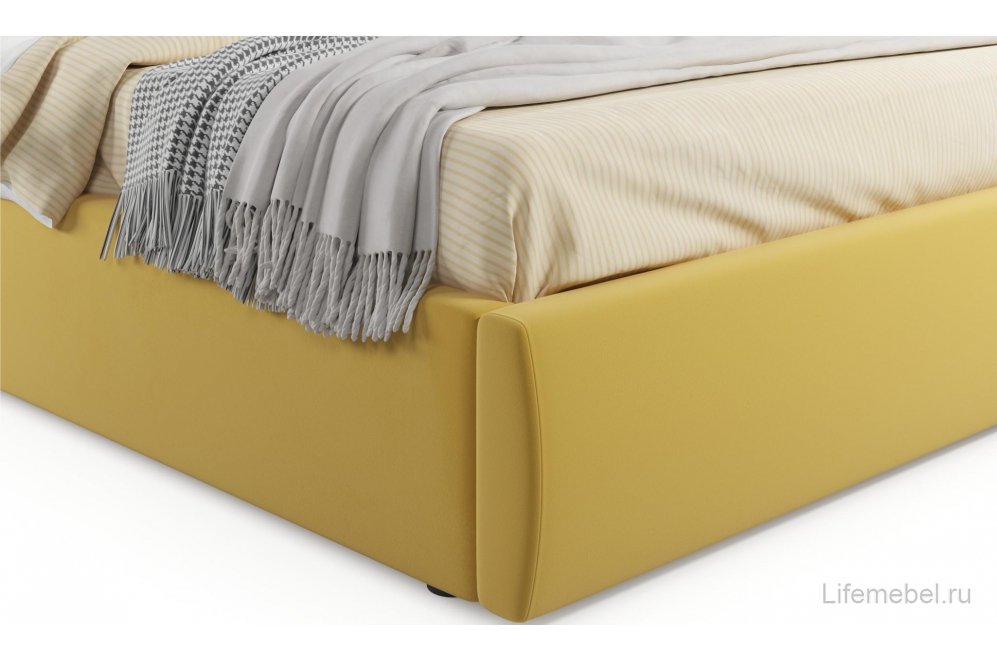 Двуспальная кровать Verona 160х200 с ПМ желтый велюр
