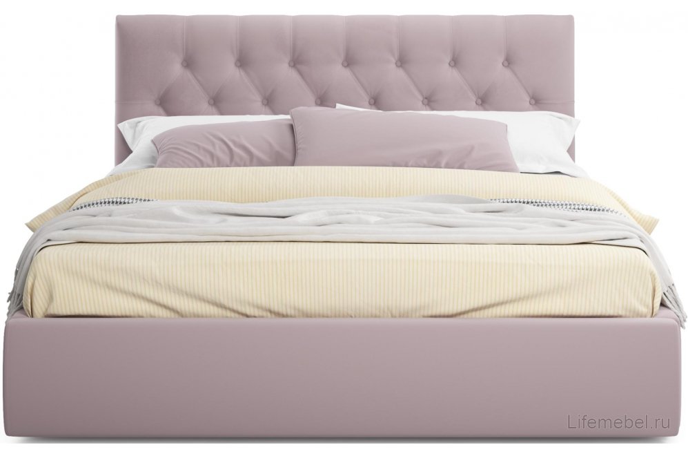 Двуспальная кровать Verona 180х200 с ПМ лиловый велюр