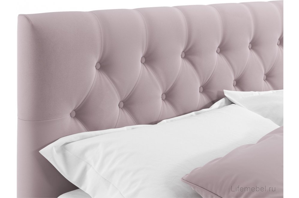 Двуспальная кровать Verona 180х200 с ПМ лиловый велюр