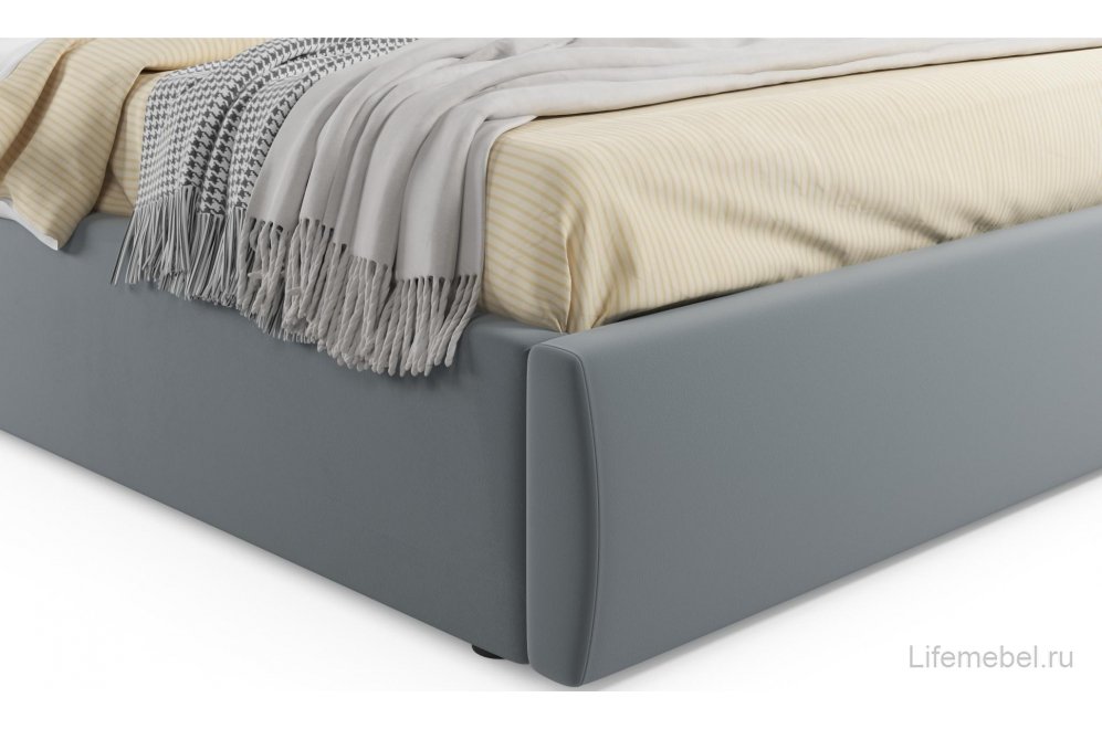 Двуспальная кровать Verona 180х200 с ПМ серый велюр