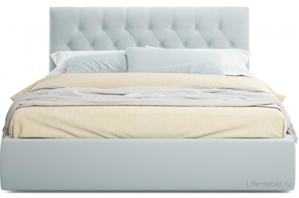 Двуспальная кровать Verona 180х200 с ПМ велюр мята пастель
