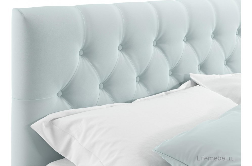 Двуспальная кровать Verona 180х200 с ПМ велюр мята пастель