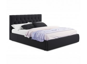 Двуспальная кровать Verona 160х200 с ПМ желтый велюр черный велюр