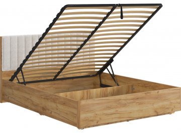 Двуспальная кровать Юлия 160x200 см дуб крафт золотой / белый