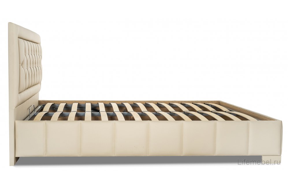 Кровать двуспальная №246 с ПМ 160 х 200 см МК 52 слоновая кость