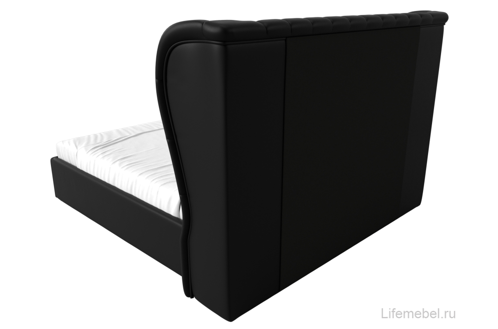 Кровать двуспальная Далия с ПМ 160 х 200 см эко-кожа черный