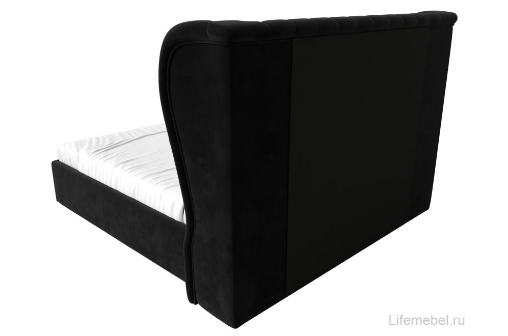 Кровать двуспальная Квант с ПМ 160 х 200 см велюр черный