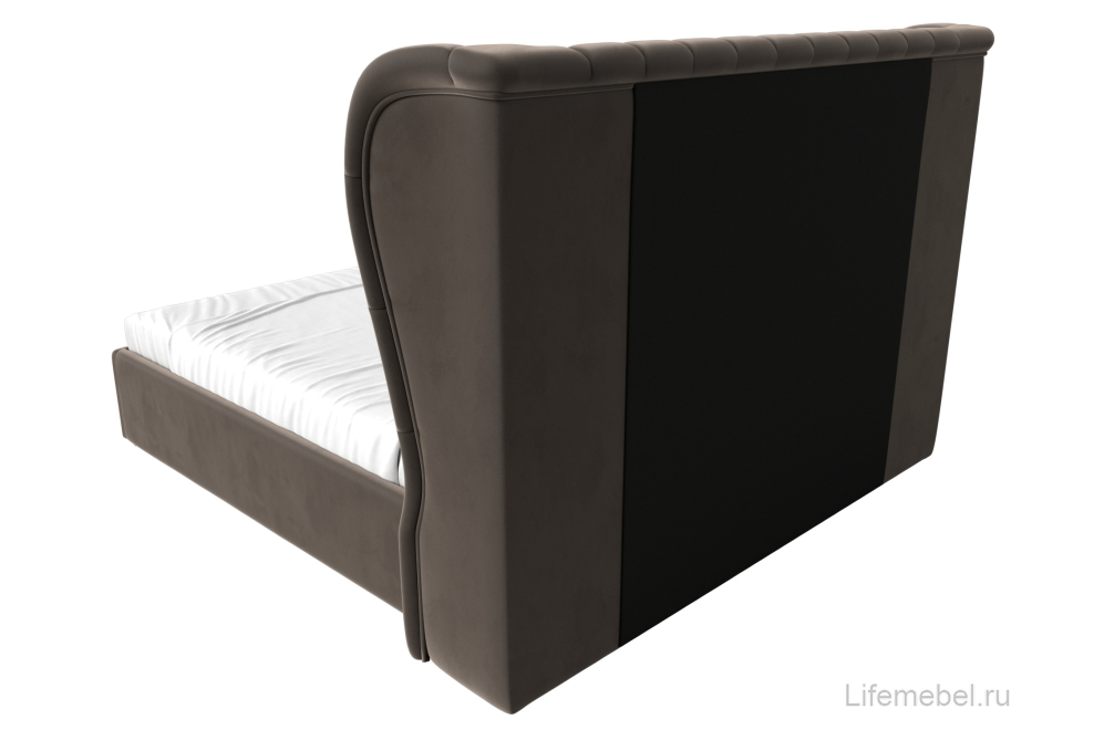 Кровать двуспальная Квант с ПМ 160 х 200 см велюр коричневый