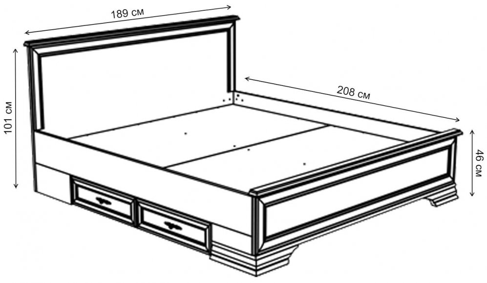 Кровать двуспальная Kentaki S320-LOZ 180 x 200 см с ящиками каштан