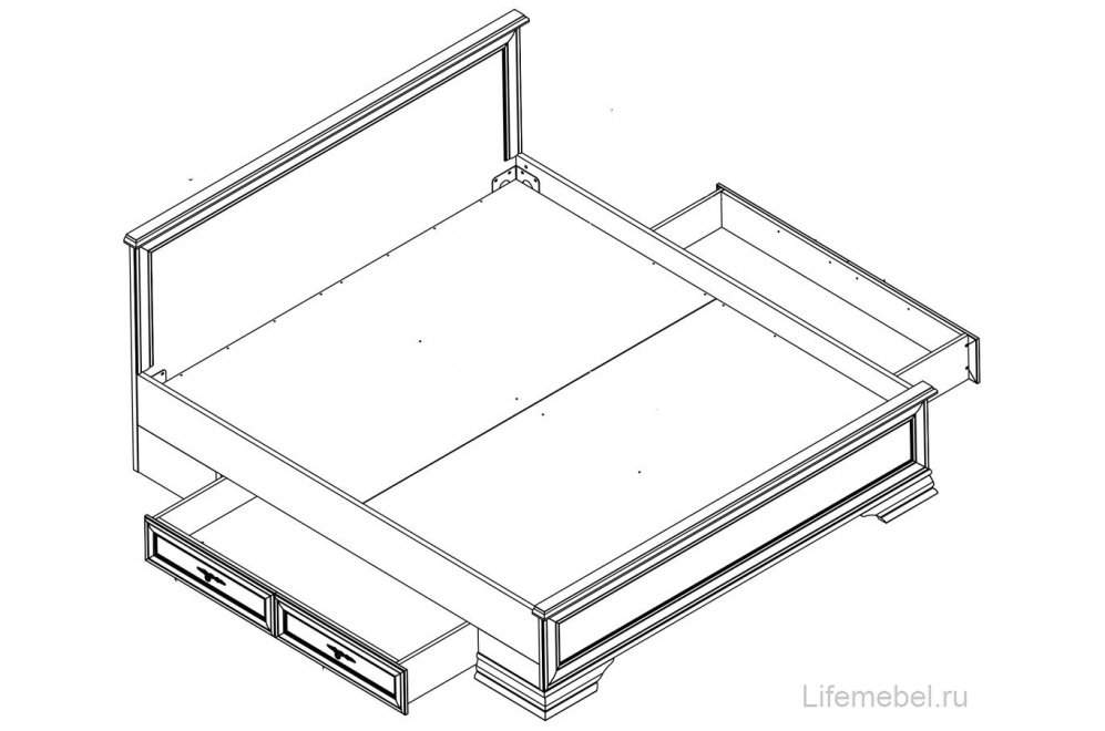 Кровать двуспальная Kentaki S320-LOZ 180 x 200 см с ящиками каштан