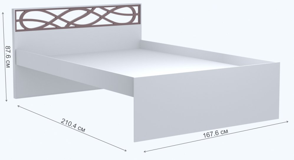 Кровать двуспальная Саманта СМ3г 160 х 200 см дуб седан