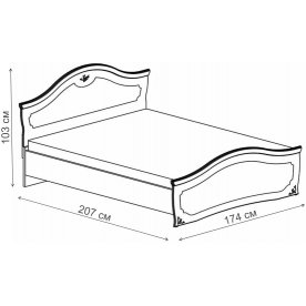 Кровать Орхидея СП-002-12 черешня