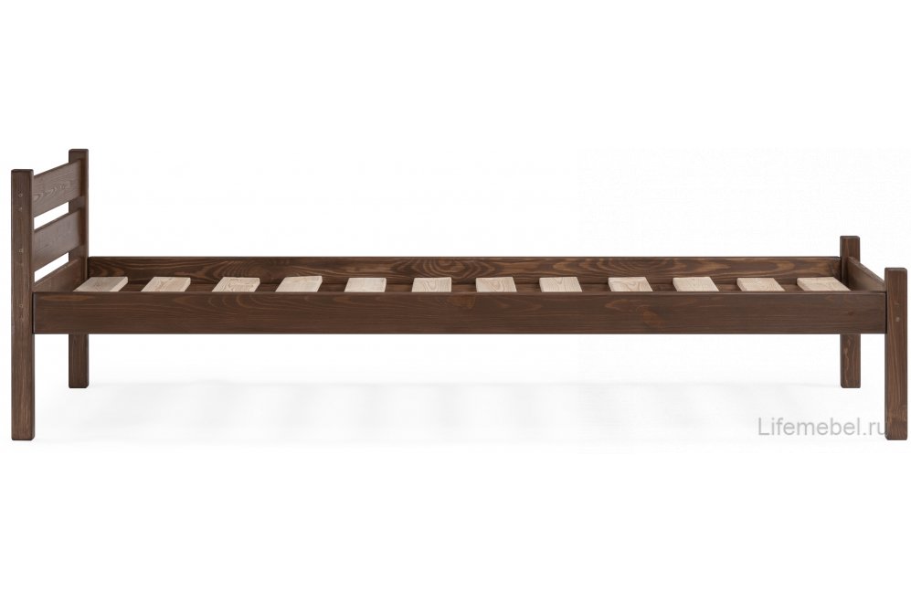 Односпальная кровать Классика 90 x 200 см с основанием темный дуб