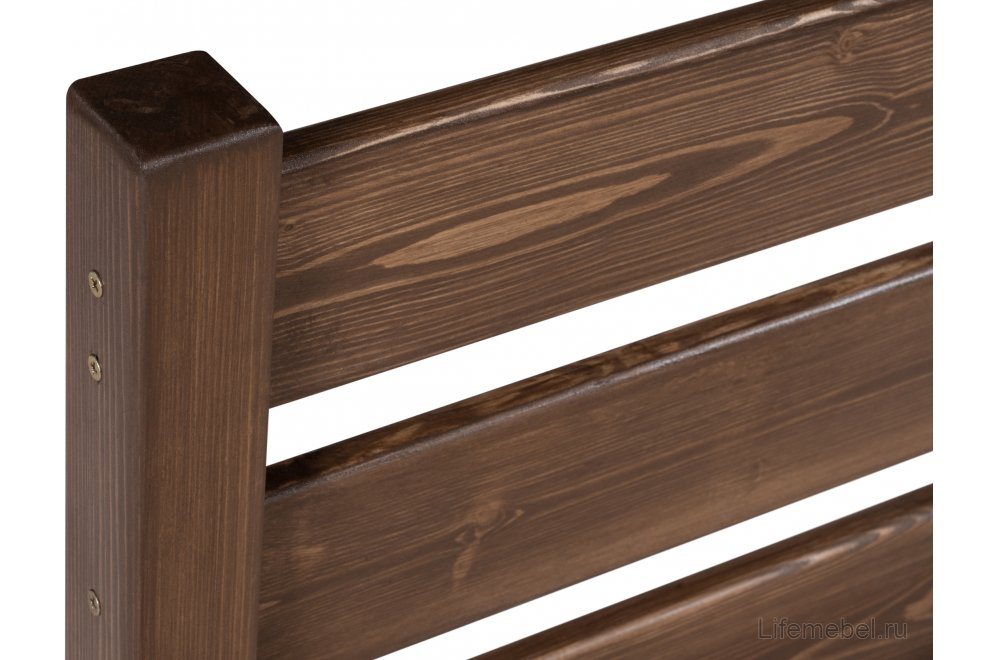 Односпальная кровать Классика 90 x 200 см с основанием темный дуб