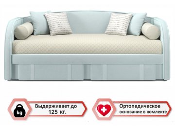 Детская кровать Исмера 90x200 с ортопедическим основанием и матрасом Астра мята