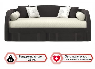 Детская кровать Исмера 90x200 с ортопедическим основанием и матрасом Астра шоколад