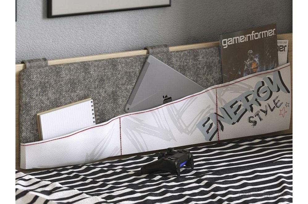 Односпальная кровать Энерджи 80 х 190 см сонома / белый