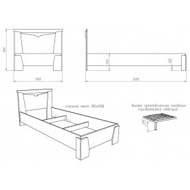 Односпальная кровать Гарда