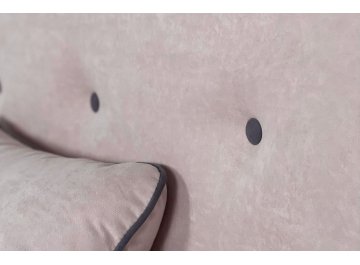 Детская кровать Лео 90х200 нежно-розовый велюр / велюр графит