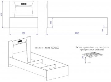 Односпальная кровать Мале