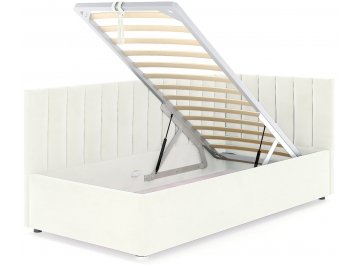 Детская кровать Меллиса 90x200 с ПМ угловая правая белый Velutto 1