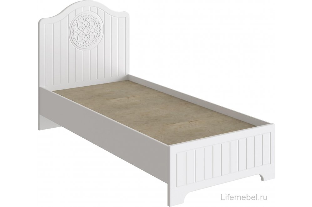 Односпальная кровать Монблан МБ-66К 90х190 белое дерево