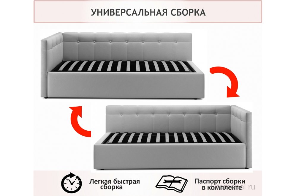 Тахта Bonna 90х200 велюр мята пастель