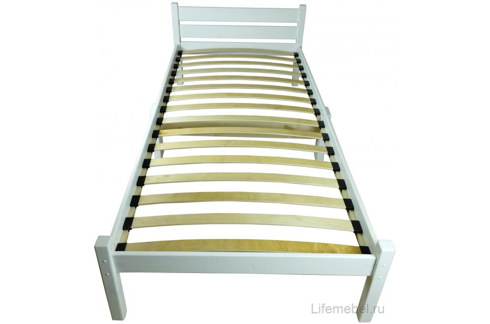 Односпальная кровать с ортопедическим основанием 70х200 см белая