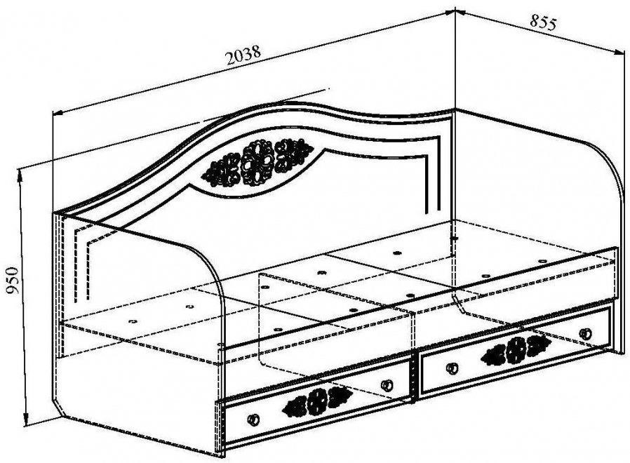 Софа Ассоль АС-10 80х200 белое дерево