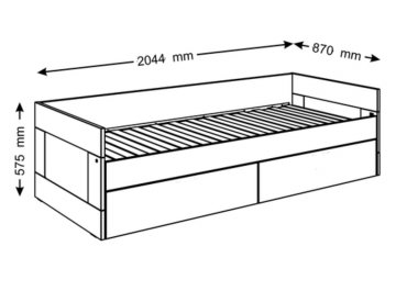 Детская кровать Сириус 80(160)х200 с двумя выдвижными ящиками дуб венге