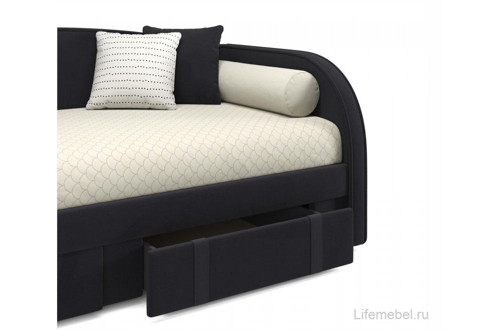 Софа Elda 90х200 черный велюр