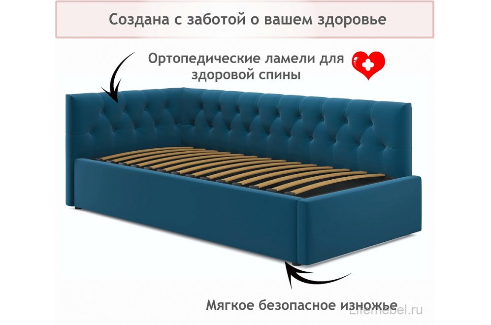 Тахта Ариэтта 90х200 синяя
