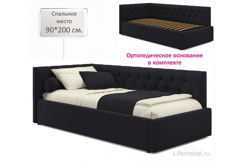 Тахта Afelia 90х200 черная