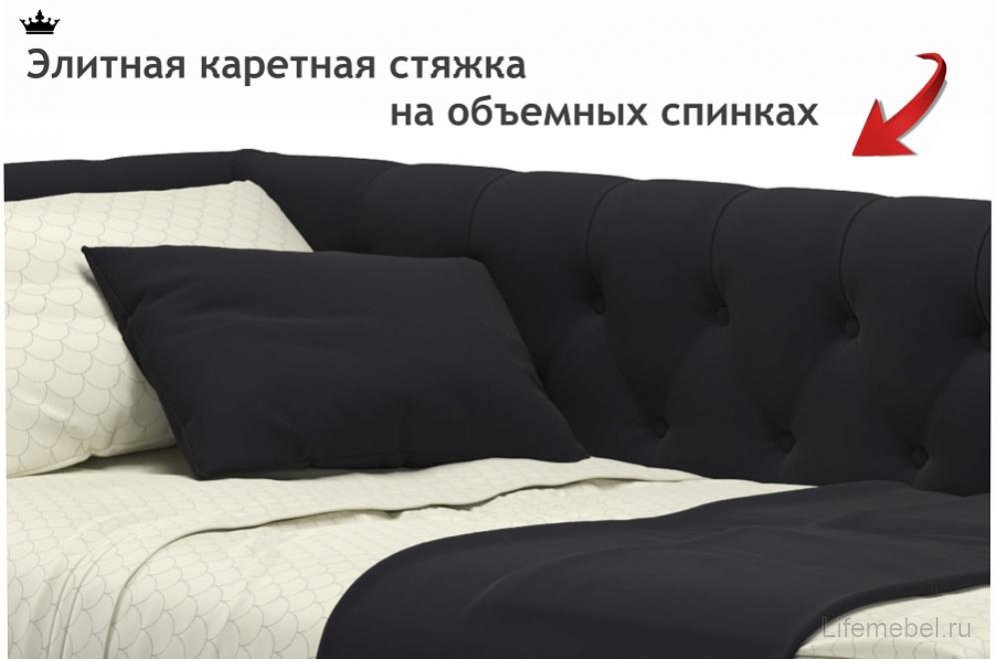 Тахта Ариэтта 90x200 с ортопедическим основанием черная