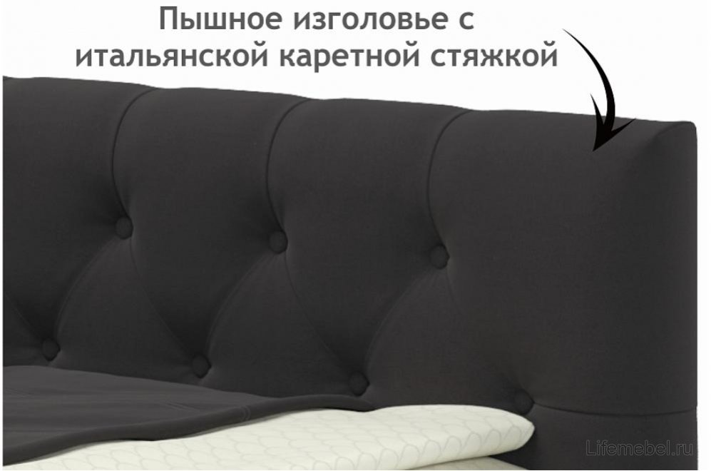 Тахта Ариэтта 90x200 с ортопедическим основанием и ящиками шоколад