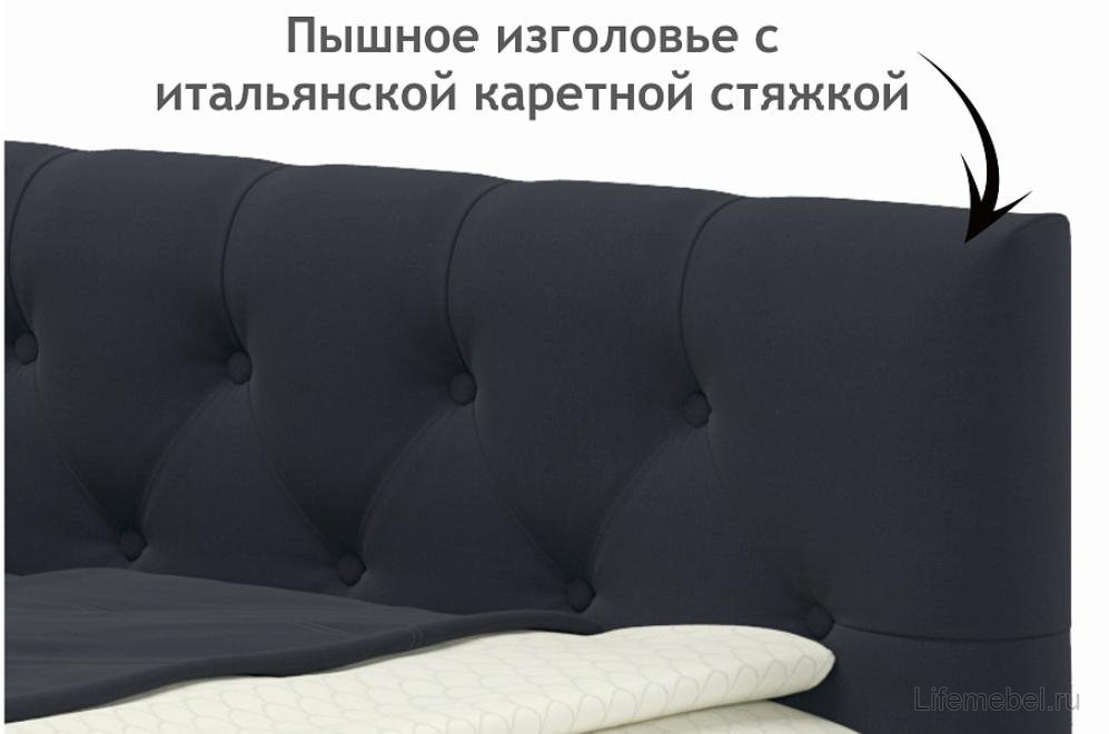 Тахта Ариэтта 90x200 с ортопедическим основанием и ящиками черная