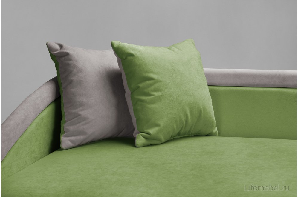 Тахта Дельта 90х200 левая с ПМ velutto 21 / velutto 31 зеленая