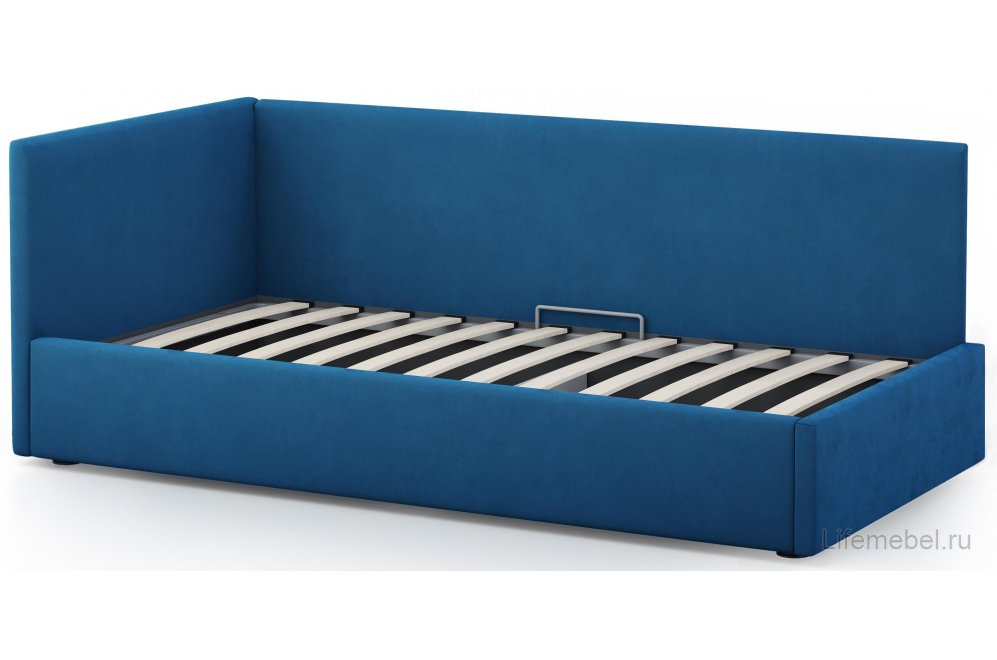 Тахта Каролина-2 80х200 с ПМ велюр bingo denim