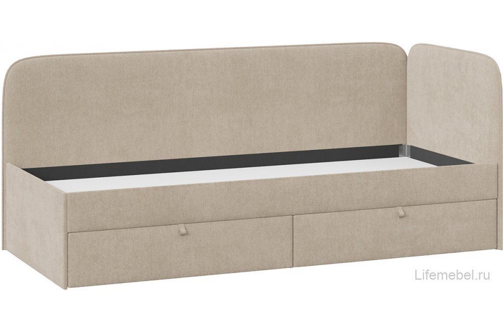 Тахта / Кровать Молли Тип 1 90х200 микровелюр scandi cream 03 с мягкой обивкой