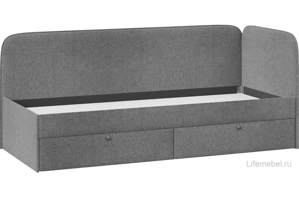 Тахта / Кровать Молли Тип 1 90х200 микровелюр scandi graphite 22 с мягкой обивкой