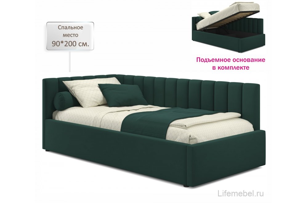 Тахта Milena 90х200 изумруд