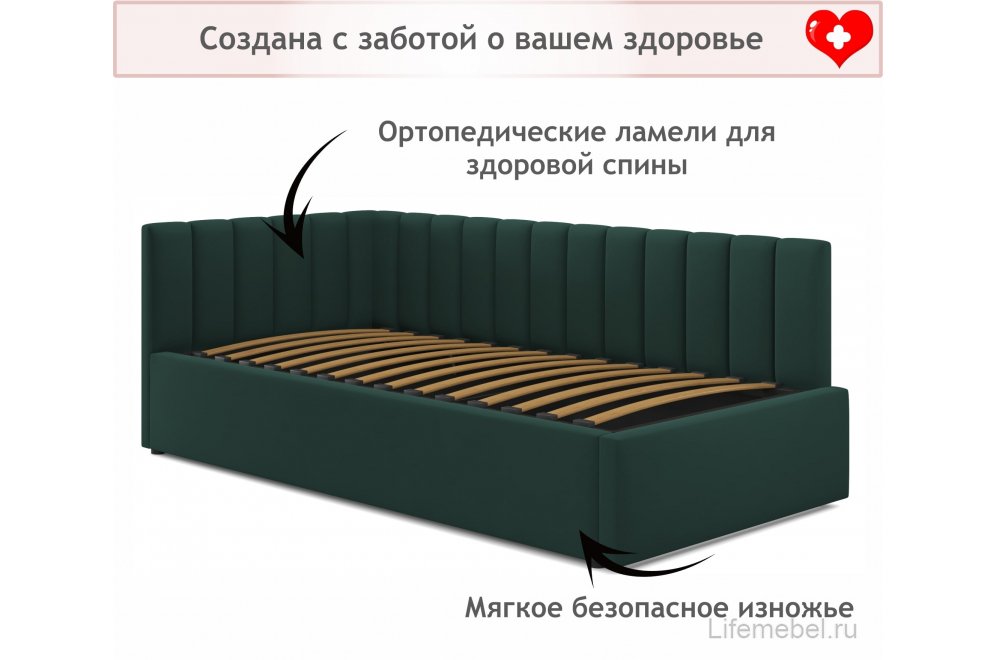 Тахта Milena 90х200 изумруд