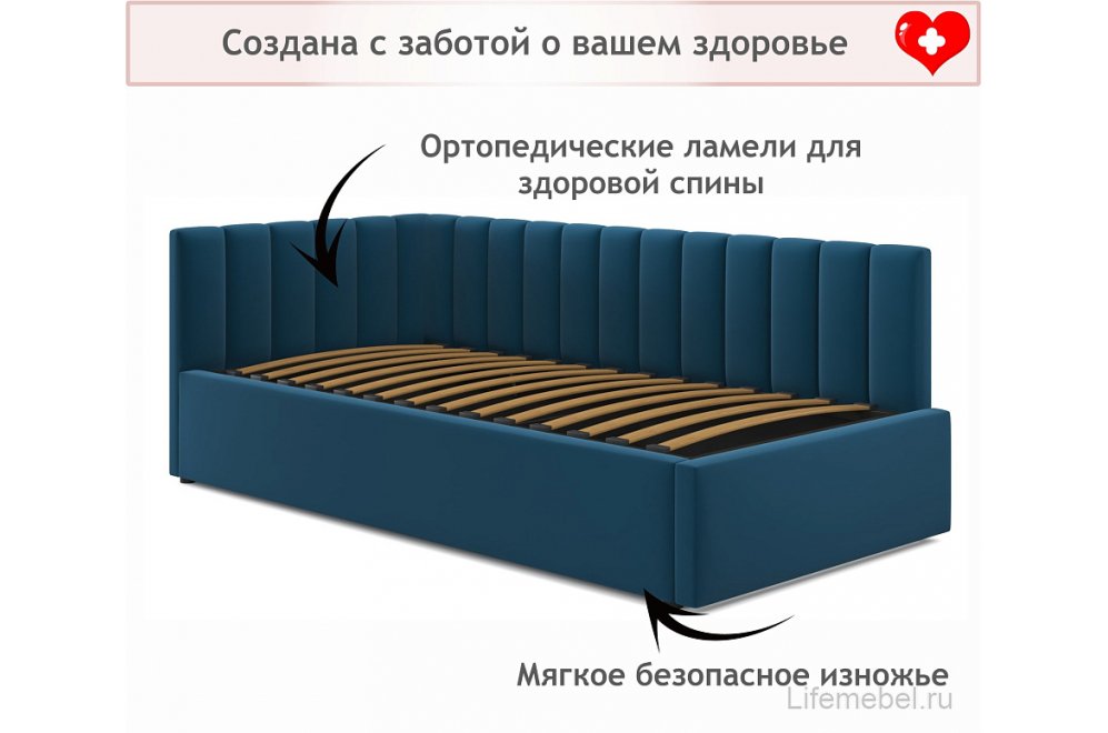 Тахта Milena 90х200 синяя