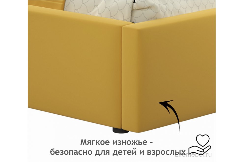 Тахта Bonna 90х200 велюр желтый