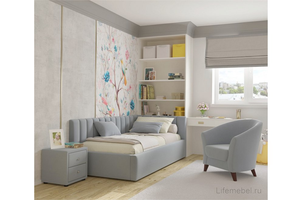 Тахта Milena 90х200 серая