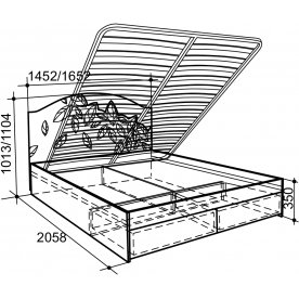 Кровать с подъемным механизмом Оливия 1.4 "Премиум" 140 см x 200 см