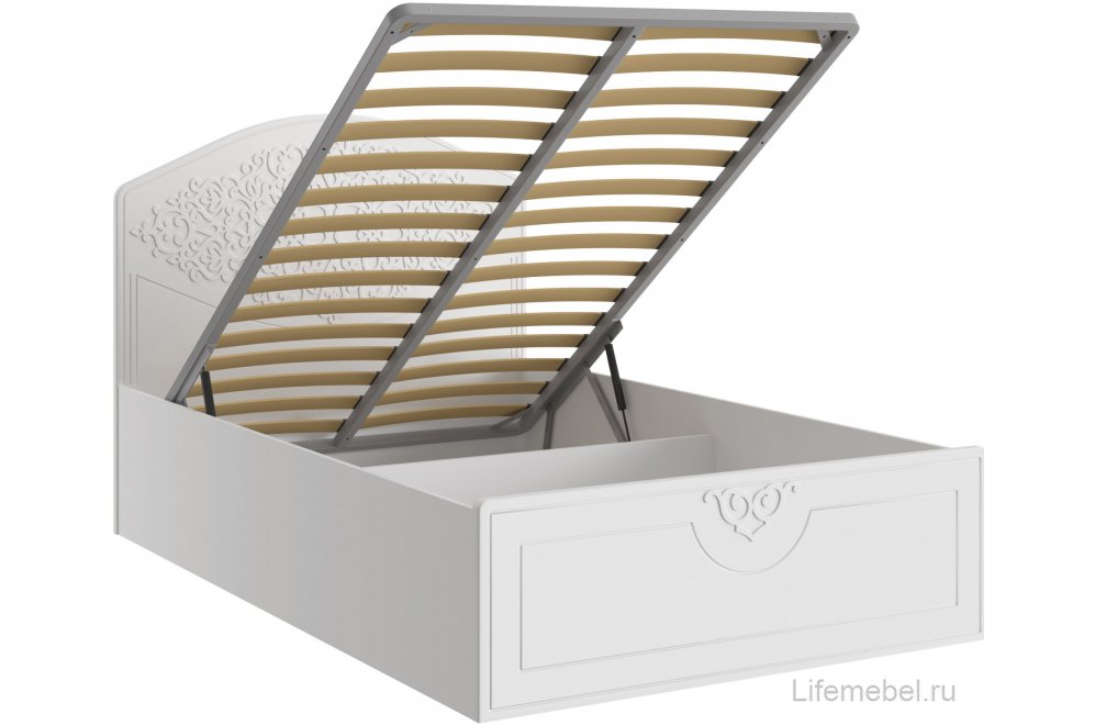 Полутораспальная кровать Ассоль АС-68 120х200 с ПМ белое дерево