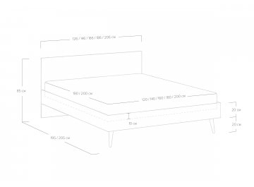 Полутораспальная кровать Ines