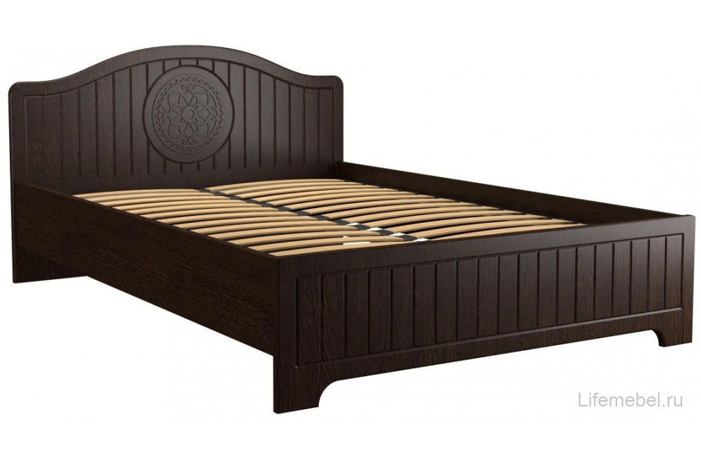 Полутораспальная кровать Монблан МБ-602К 140х200 венге / орех шоколадный