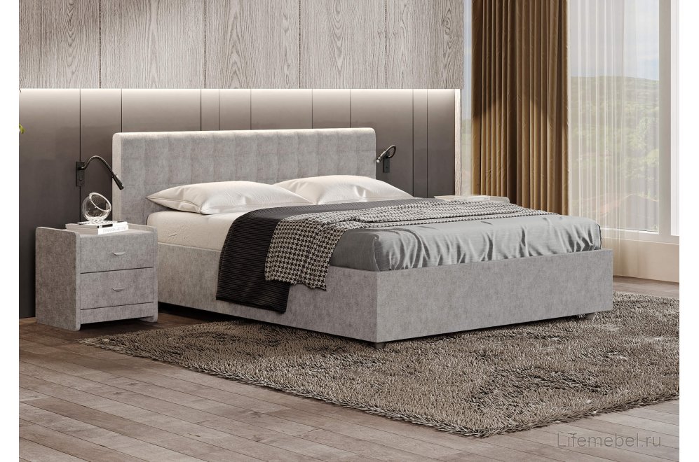 Полутораспальная кровать Siena 140x200 с основанием монако белый